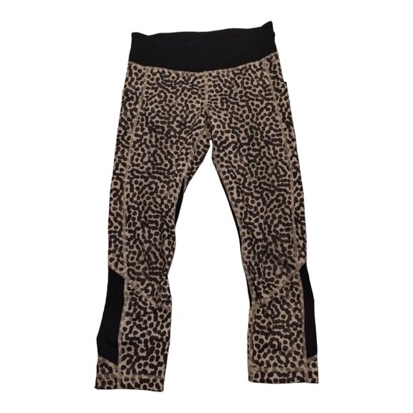 Lululemon Pace Rival Crop *Full-On Luxtreme Ace Spot Grain Leggings Sz‎ 4 Black - Picture 3 of 7